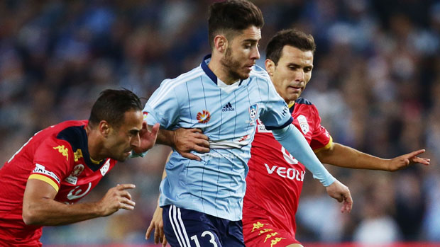 Chris Naumoff on the ball in Sydney FC's 4-1 semi-final win over the Reds.