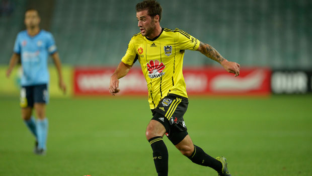 Phoenix left-back Tom Doyle on the burst against Sydney FC.