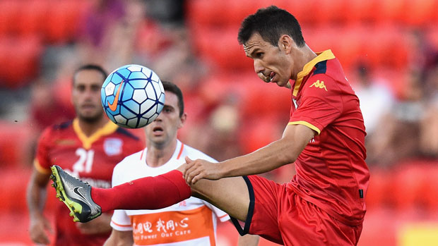 Isaias wins possession in Adelaide's loss to Shandong on Tuesday night.