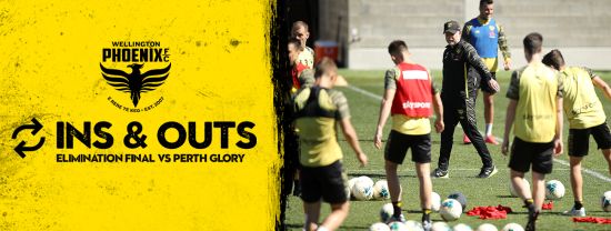Ins & Outs, Elimination Final vs Perth Glory, Sat 22 August